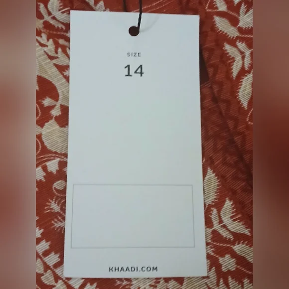 NWT New Embroidered Red Kurta Size Large Bust 21 - Picture 8 of 12